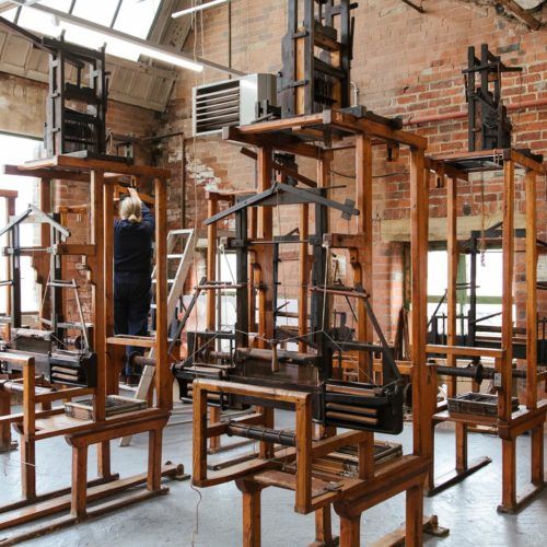 Weaving equipment and space at Sunny Bank Mills