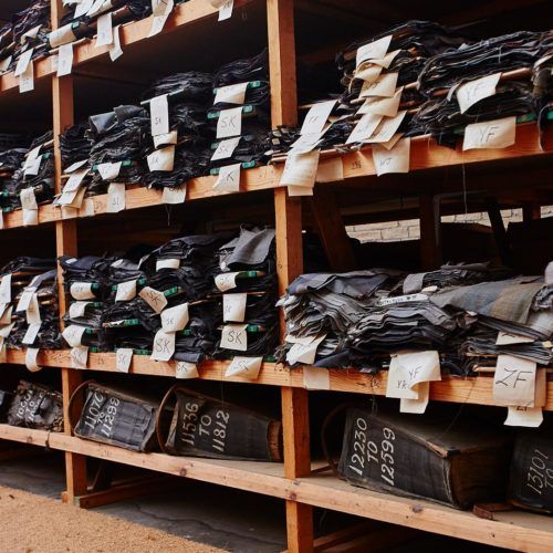 Cloths rack at Sunny Bank Mills